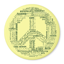 peace sign recycle words green magnets