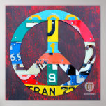 Peace Sign Recycled License Plate Art Print Peace Sign Recycled License Plate Art Print