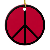 Peace Sign Red and Green Ornament ornaments