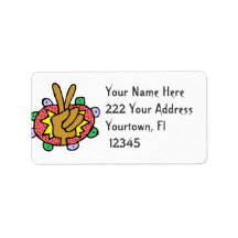 Peace Sign  Retro  Address Label