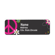 Peace Sign Return Address Label