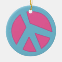 Peace Sign-Smiley Blue ornaments