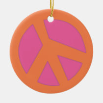 Peace Sign-Smiley Orange ornaments