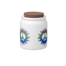 "Peace Sign Sun" Rainbow colored peace sign symbol Candy Dish