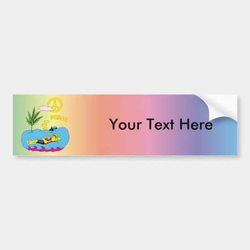 Peace Sign Symbol ~ 60s Hippie Girl Bumper Stickers