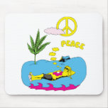 Peace Sign Symbol ~ 60s Hippie Girl mousepads