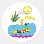 Peace Sign Symbol ~ 60s Hippie Girl Stickers
