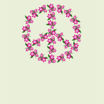 Peace Sign T-Shirts - Pink Peace sign of Flowers