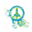 Peace Sign Turquoise & Lime t-shirts