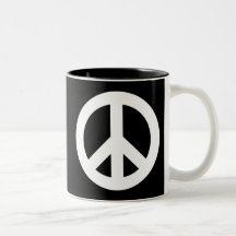 Peace Sign White Coffee Mugs