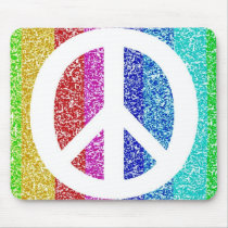 Peace Sign White Mouse Pad