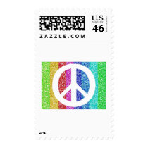 Peace Sign White Postage Stamps