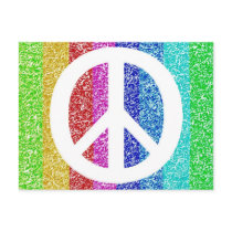 Peace Sign White postcards by coolartistry Peace Sign White postcards