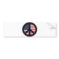 Peace Sign With American Flag Bumper Stickers