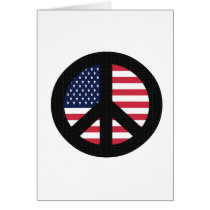 Peace Sign With American Flag Greeting Card