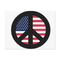 Peace Sign With American Flag Postcards