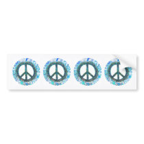 Peace Sign With Blue Waves bumper stickers by makelovenotwar Peace Sign With Blue Waves bumper stickers