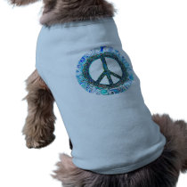 Peace Sign With Blue Waves pet clothing by makelovenotwar Peace Sign With Blue Waves pet clothing