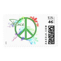 Peace sign with Flowers Stamps