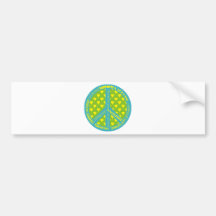 Peace Sign with Lacrosse in Frame Bumper Stickers