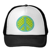 Peace Sign with Lacrosse in Frame Trucker Hat