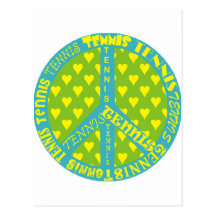 Peace Sign with Tennis in Frame Post Card