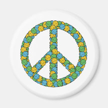 PEACE SIGN WITH VOLLEYBALLS MAGNETS