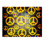 Peace Signs and Hearts Post Cards