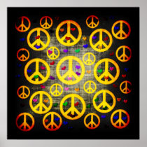 Peace Signs and Hearts Poster