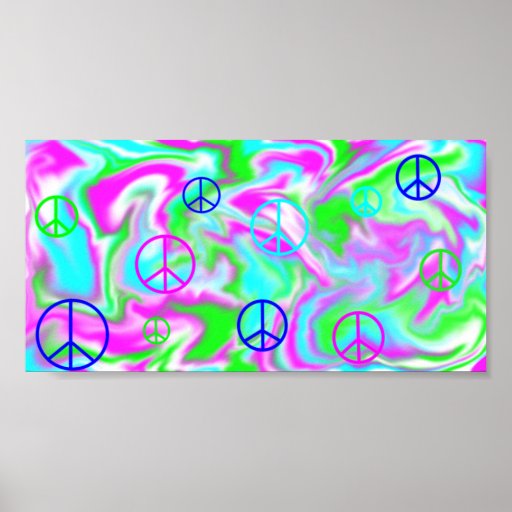 Peace Signs And Tye Dye Poster Zazzle