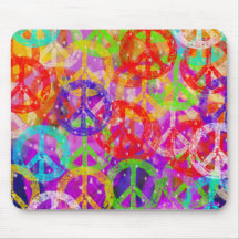 Peace Signs Collage Mousepad