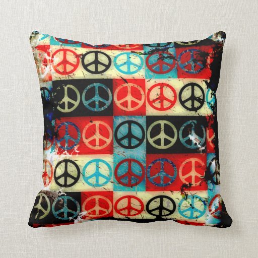 Peace Signs Throw Pillow Zazzle