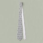 Peace Signs Tie (White and Dark Grey)