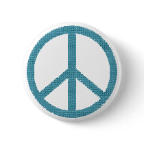 peace simbol bòue cloth-like buttons