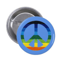 peace simbol rainbow buttons