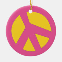Peace-Smiley Pink ornaments