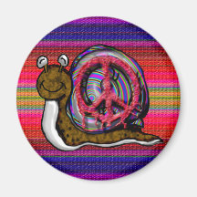 peace snail fridge magnets