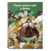 Peace starts with a Smile notebooks Smiley face