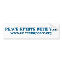 Peace Starts With You Bumper Sticker bumper stickers