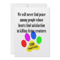Peace STOP ANIMAL CRUELTY 5x7 Prints/Invitations