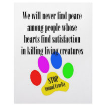 Peace STOP ANIMAL CRUELTY 8.5x11 Prints Letterhead Design