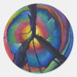 Peace Stump Round Stickers