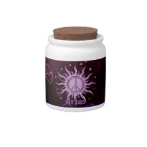 Peace Sun Aries Candy Jar
