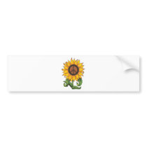 Peace Sun Flower Bumper Stickers