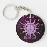 Peace Sun Gemini Acrylic Keychains