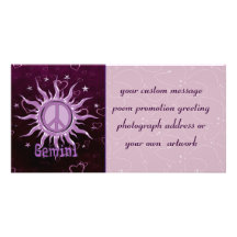 Peace Sun Gemini Custom Photo Card