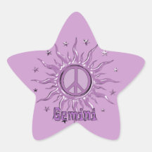 Peace Sun Gemini Star Sticker