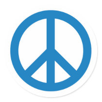 Peace Symbol - Blue stickers by visualnewbie Peace Symbol - Blue stickers