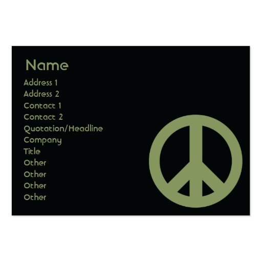 Peace Symbol - Chubby Business Card Templates (front side)