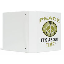 PEACE SYMBOL CLOCK Binder 1.5 inch (White)